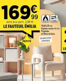 Centrakor LE FAUTEUIL ÉMILIA offre