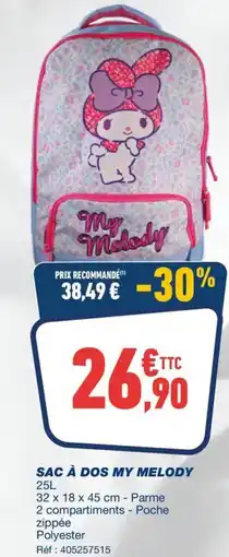 Bureau Vallée SAC À DOS MY MELODY offre