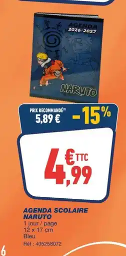 Bureau Vallée AGENDA SCOLAIRE NARUTO offre