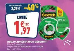 Bureau Vallée RUBAN ADHÉSIF AVEC DÉVIDOIR offre