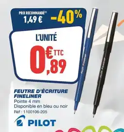 Bureau Vallée FEUTRE D'ÉCRITURE FINELINER offre