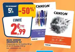 Bureau Vallée BLOC DESSIN GRADUATE A4 offre
