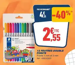 Bureau Vallée 12 FEUTRES DOUBLE POINTE offre