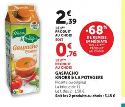 Super U KNORR & LA POTAGERE Gaspacho offre