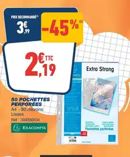 Bureau Vallée 50 POCHETTES PERFORÉES offre