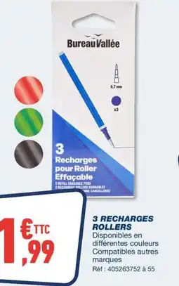 Bureau Vallée 3 RECHARGES ROLLERS offre