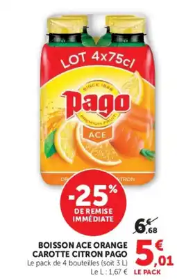 Super U PAGO Boisson ace orange carotte citron offre