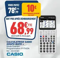Bureau Vallée CALCULATRICE CASIO GRAPH MATH + offre