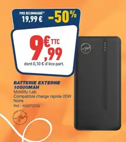 Bureau Vallée BATTERIE EXTERNE 10000MAH offre