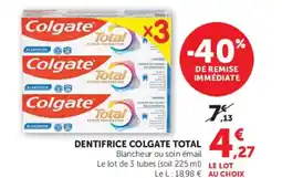 Super U COLGATE Dentifrice total offre