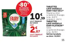 Super U FAIRY Tablettes lave-vaisselle tout en 1 offre