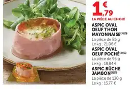 Super U Aspic oval oeuf thon mayonnaise offre