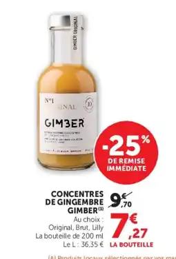 Super U GIMBER Concentres de gingembre offre