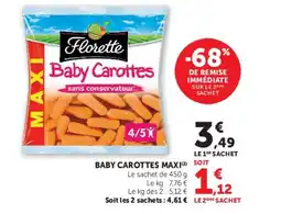 Super U Baby carottes maxi offre