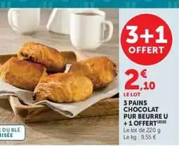 Super U U 3 pains chocolat pur beurre offre