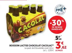 Super U CACOLAC Boisson lactee chocolat offre