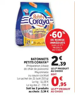 Super U PETITS CORAYA Batonnets offre