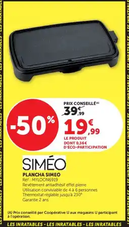 Super U SIMÉO Plancha offre