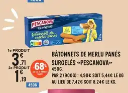E.Leclerc PESCANOVA Bâtonnets de merlu panés surgelés offre