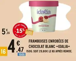 E.Leclerc IDALIA Framboises enrobées de chocolat blanc offre
