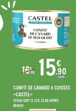 E.Leclerc CASTEL Confit de canard 4 cuisses offre