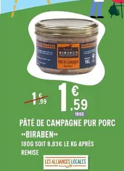 E.Leclerc BIRABEN Pâté de campagne pur porc offre