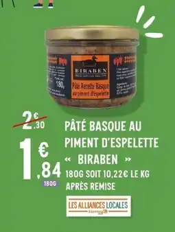 E.Leclerc BIRABEN Pâté basque au piment d'espelette offre