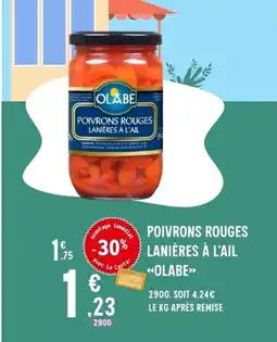 E.Leclerc OLABE Poivrons rouges lanières à l'ail offre