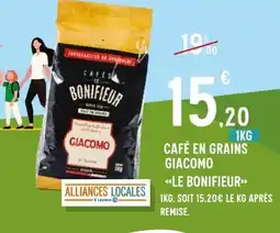 E.Leclerc LE BONIFIEUR Café en grains giacomo offre
