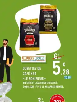 E.Leclerc LE BONIFIEUR Dosettes de café x44 offre