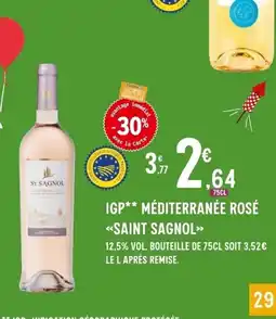 E.Leclerc SAINT SAGNOL Igp méditerranée rosé offre