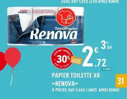 E.Leclerc RENOVA Papier toilette x6 offre