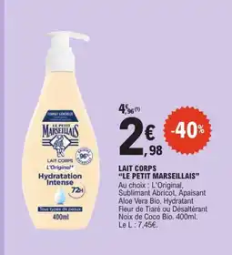 E.Leclerc LE PETIT MARSEILLAIS Lait corps offre