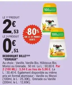 E.Leclerc USHUAÏA Deodorant bille offre
