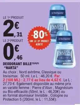 E.Leclerc NARTA Deodorant bille offre