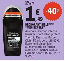 E.Leclerc MEN EXPERT Deodorant bille offre