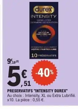 E.Leclerc DUREX INTENSITY Preservatifs offre