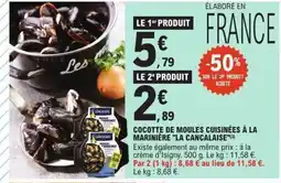 E.Leclerc LA CANCALAISE Cocotte de moules cuisinées à la marinière offre