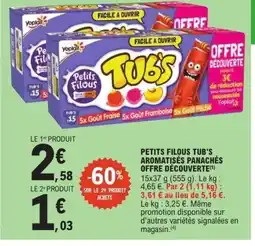 E.Leclerc PETITS FILOUS Tub's aromatisés panachés offre découverte offre