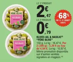 E.Leclerc PERE OLIVE Olives ail & basilic offre