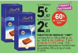 E.Leclerc LINDT Tablettes de chocolat offre