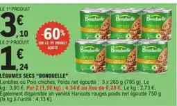E.Leclerc BONDUELLE Légumes secs offre