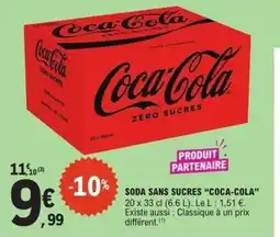 E.Leclerc COCA-COLA Soda sans sucres offre