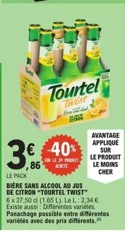 E.Leclerc TOURTEL TWIST Bière sans alcool au jus de citron offre