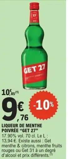 E.Leclerc GET 27 Liqueur de menthe poivrée offre