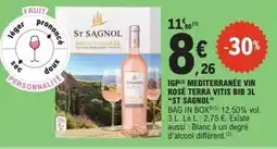 E.Leclerc ST SAGNOL Igp mediterranée vin rosé terra vitis bib offre
