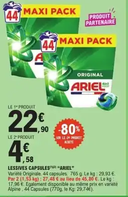 E.Leclerc ARIEL Lessive capsules offre