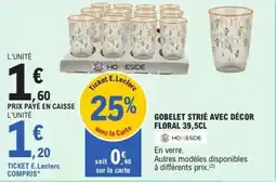 E.Leclerc Gobelet strié avec décor floral offre