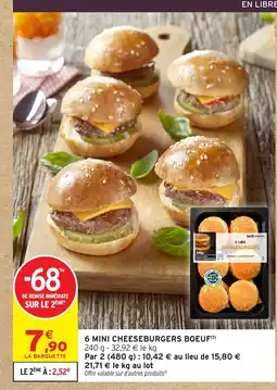 Intermarché Hyper 6 mini cheeseburgers boeuf offre
