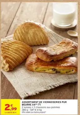 Intermarché Hyper Assortiment de viennoiseries pur beurre x4 offre